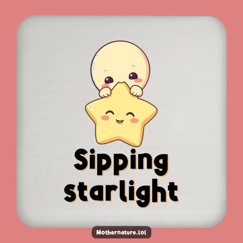 Funny Moon Coasters: Celestial Peek Set for Tabletop Enchantment