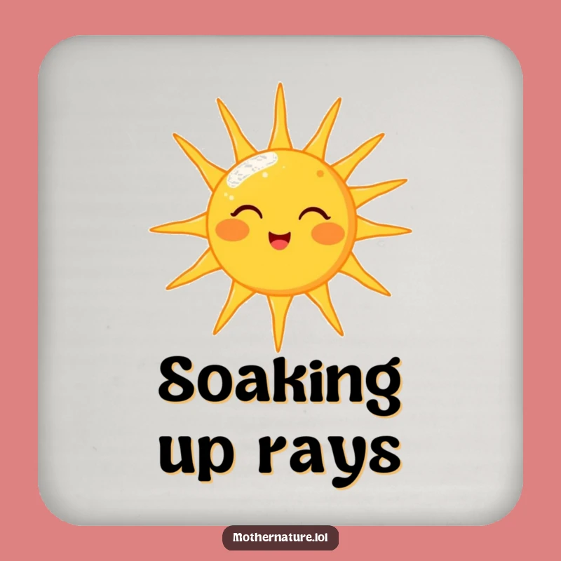 Funny Sun Winking Coaster: Cheerful Character Protection, Perfect Funny Gift