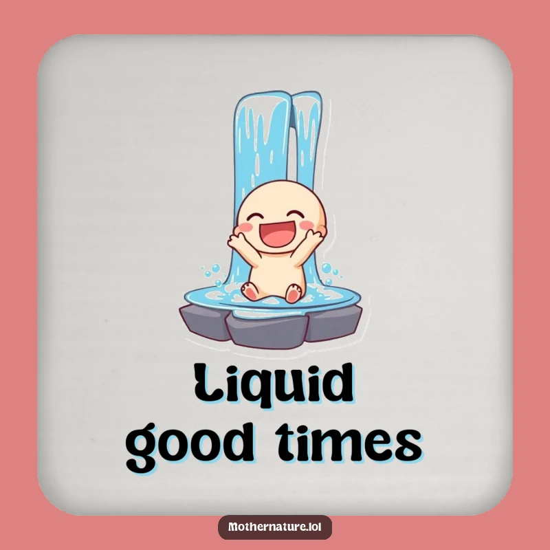 Funny Waterfall Coasters: Joyful Cascade Set for Tabletop Refreshment