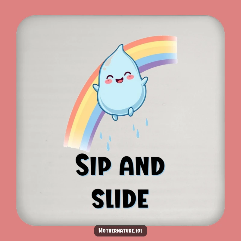 Funny Rainbow Raindrop Coaster: Gleeful Protection for Colorful Drinks