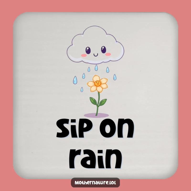 Funny Surprised Cloud Coaster - Protect Surfaces with Gentle Charm
