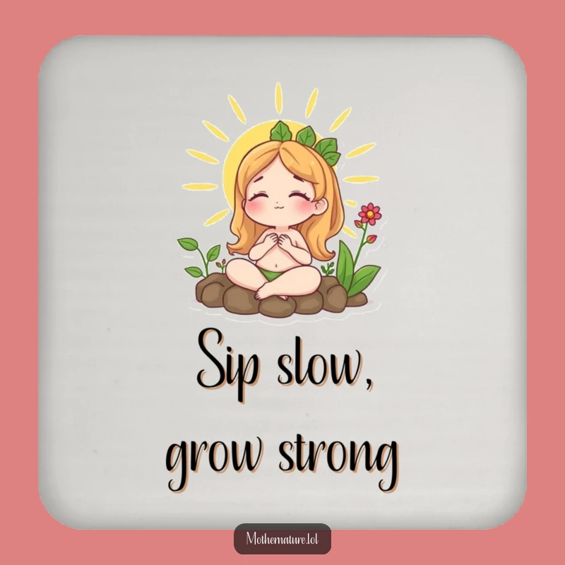 Funny Content Mother Nature Sunbathing Coaster - Protect Surfaces with Peace