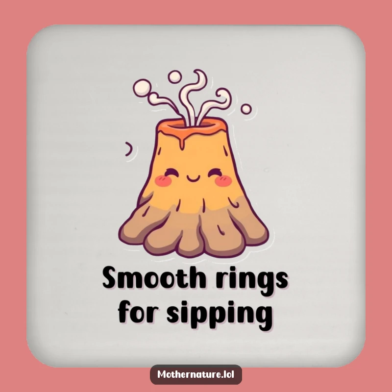 Funny Volcano Coaster, Friendly Puffer Drink Holder, Whimsical Funny Gift for Tables
