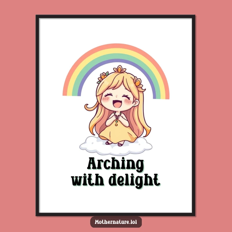 Funny Mother Nature Rainbow Laugh Poster - Joyful Nature Art