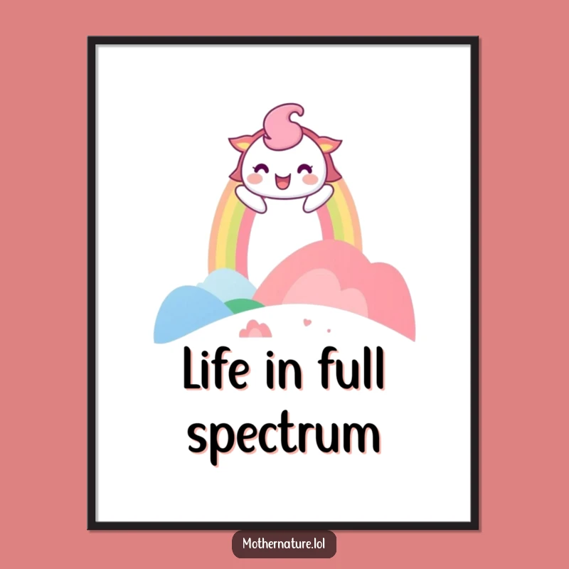 Funny Rainbow Landscape Poster: Playful Arch Art, Great Funny Gift