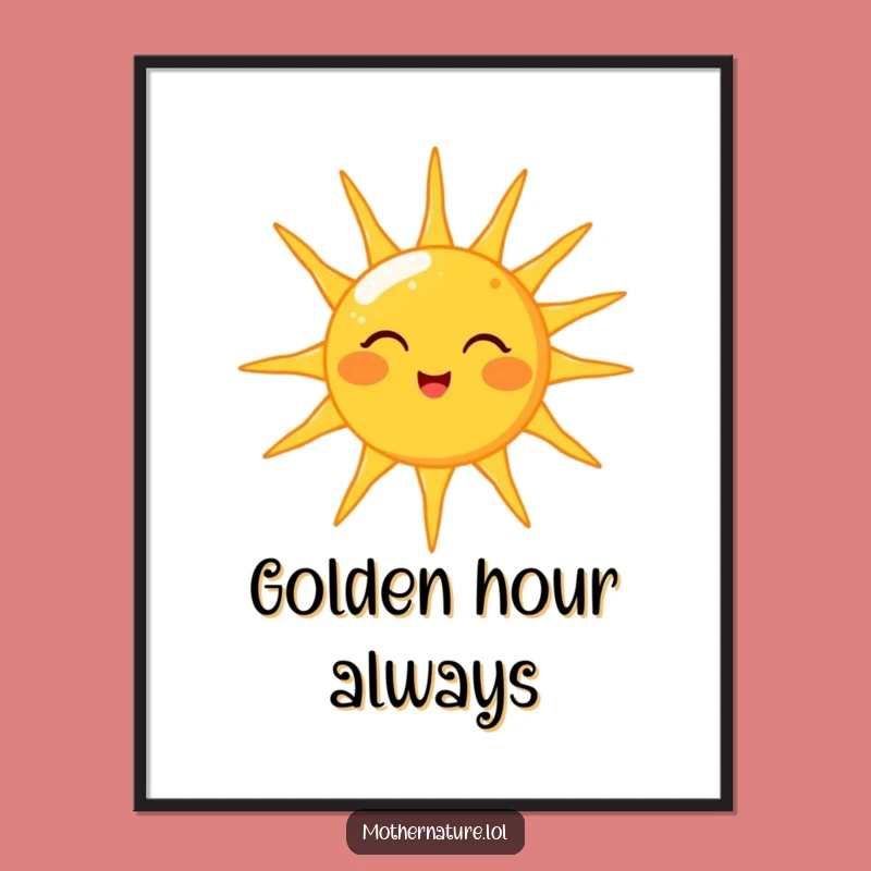 Funny Sun Winking Poster: Cheerful Character Art, Perfect Funny Gift