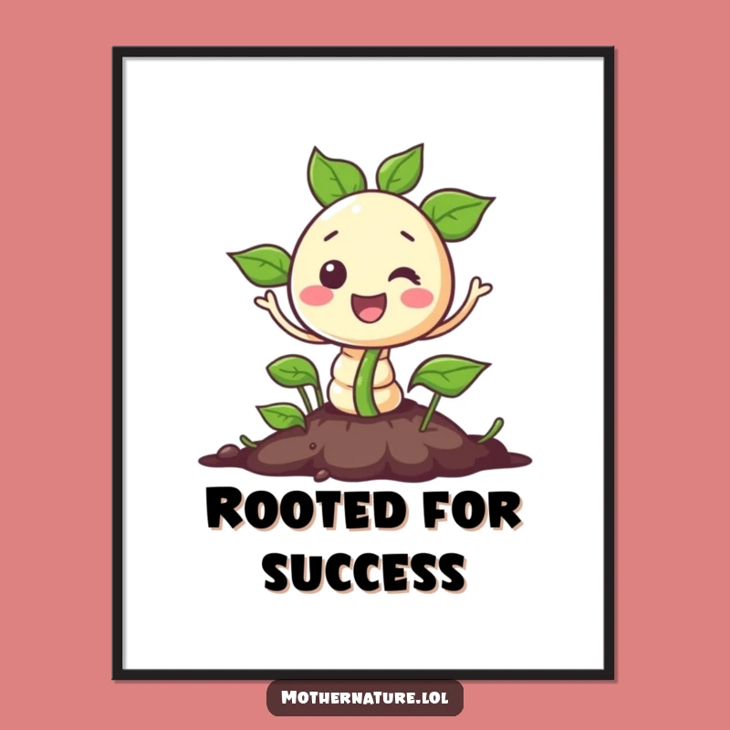 Funny Seedling Art Poster: Hilarious Sprouting Scene for Walls