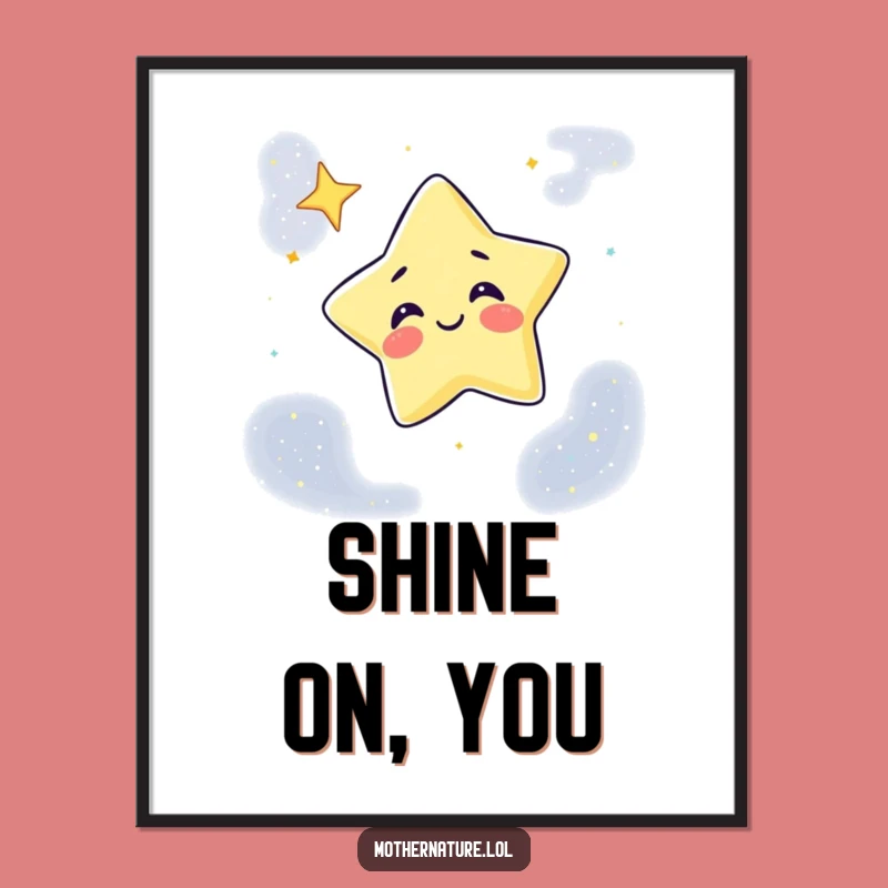 Funny Giggling Star Poster: Winking Celestial Art for Your Wall, Great Funny Gift