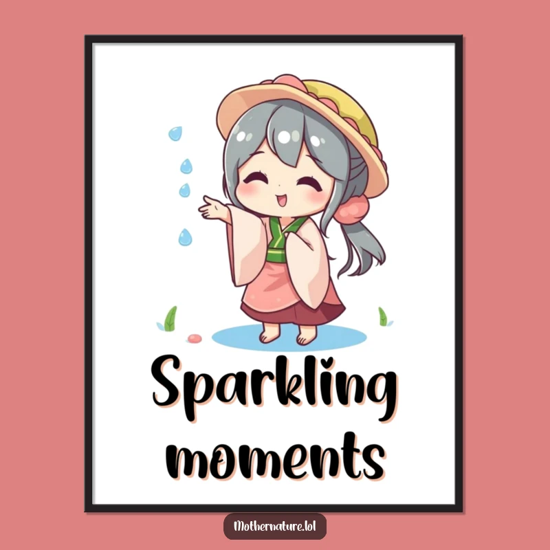 Funny Playful Mother Nature Poster, Whimsical Wall Art for Joyful Spaces