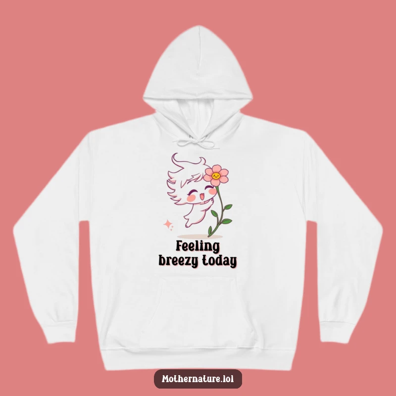 Funny Wind Gust Hoodie: Playful Flower Tickle Warm Gift
