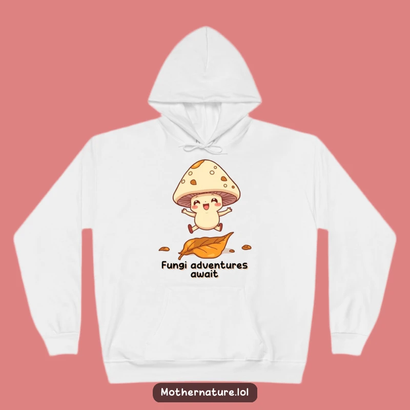 Funny Mushroom Leap Hoodie - Cozy Woodland Comfort and Laughs