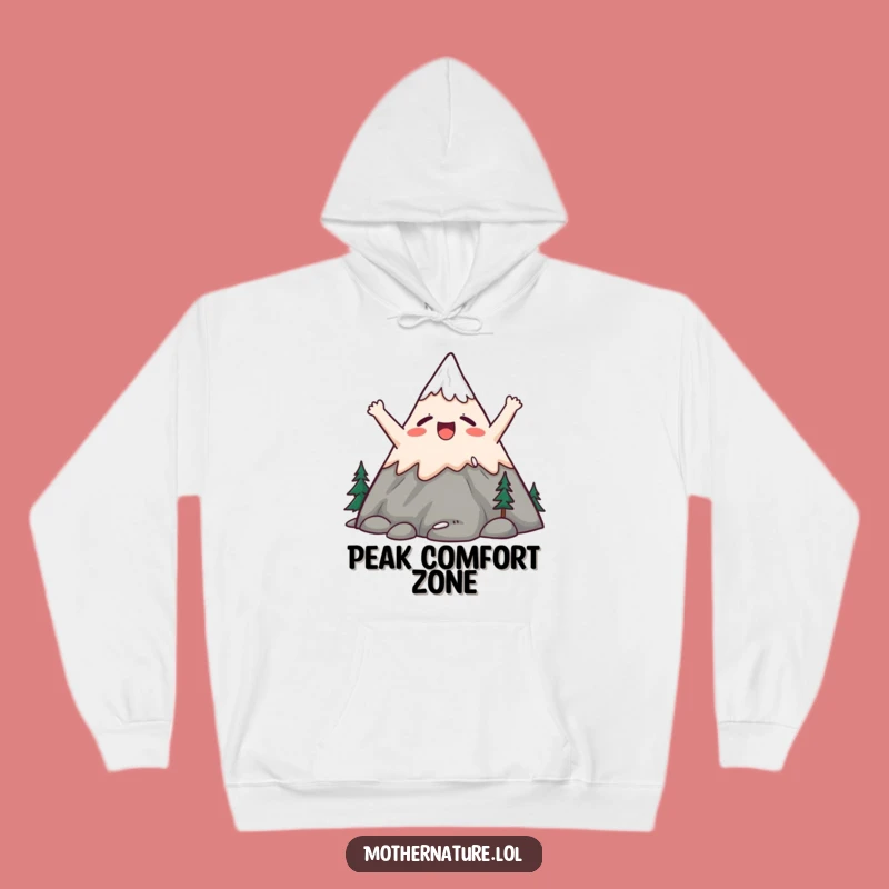 Funny Mountain Yawning Hoodie: Cute Character Comfort, Perfect Funny Gift