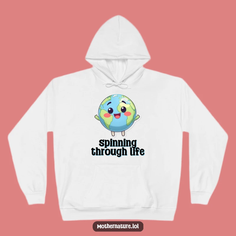 Funny Earth Hoodie: Cozy Bouncing Planet Character Gift for Cozy Cosmic Fans