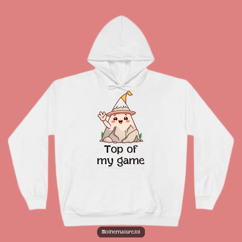 Cozy Funny Mountain Hat Hoodie - Playful Character Comfort