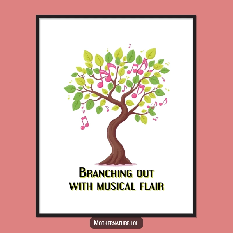 Funny Free Printable Wall Art: Musical Branch Melody Downloadable Decor
