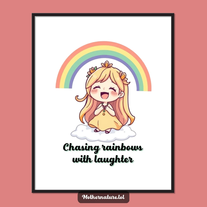 Free Printable Mother Nature Wall Art: Laughing Rainbow Forms Downloadable Art
