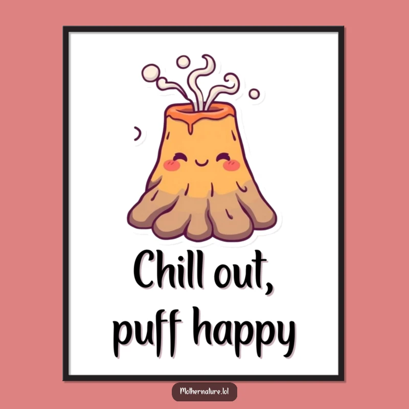 Funny Free Printable Wall Art Volcano Character Downloadable Art for Cozy Spaces