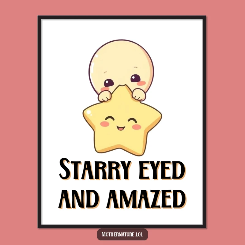 Free Printable Wall Art: Cute Moon & Star, Whimsical Downloadable Decor