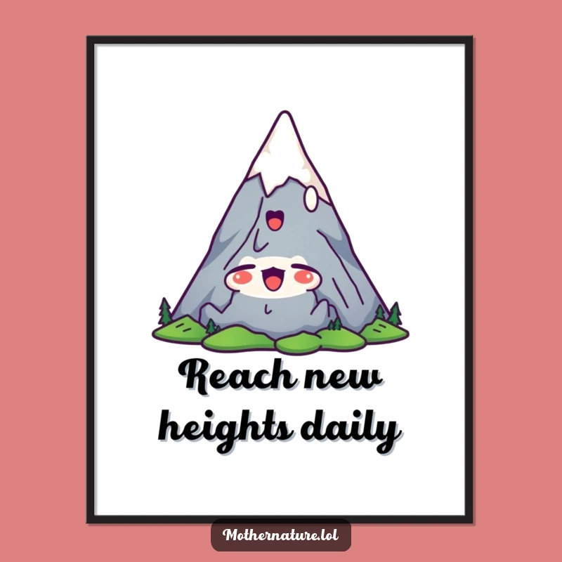 Free Printable Wall Art: Mountain's Satisfied Yawn, Funny Downloadable Decor for a Relaxing Space