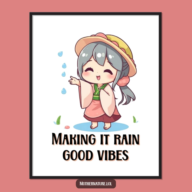 Free Printable Wall Art: Playful Mother Nature - Whimsical Rain Decor