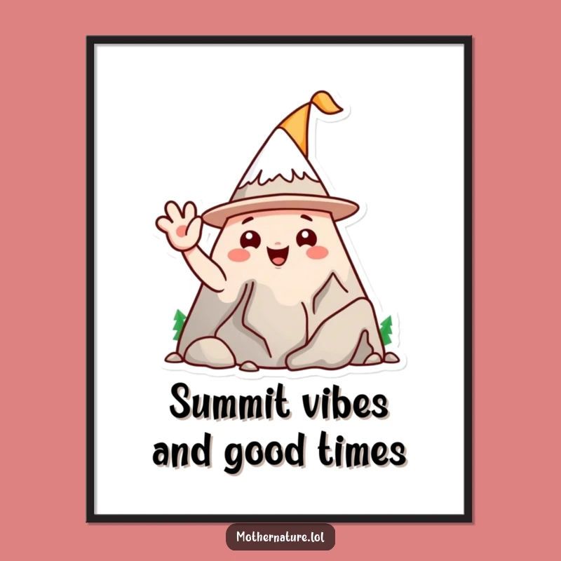 Free Printable Wall Art: Waving Mountain Decor, Downloadable Whimsical Art