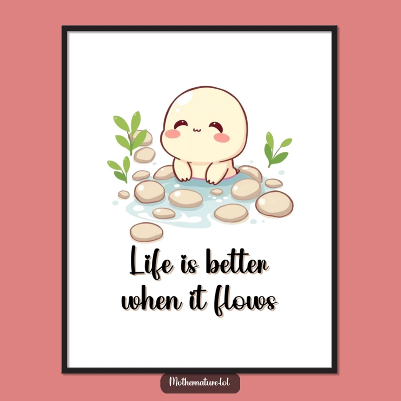 Funny Free Printable Wall Art: Giggling Brook Ambiance, Downloadable Nature Art