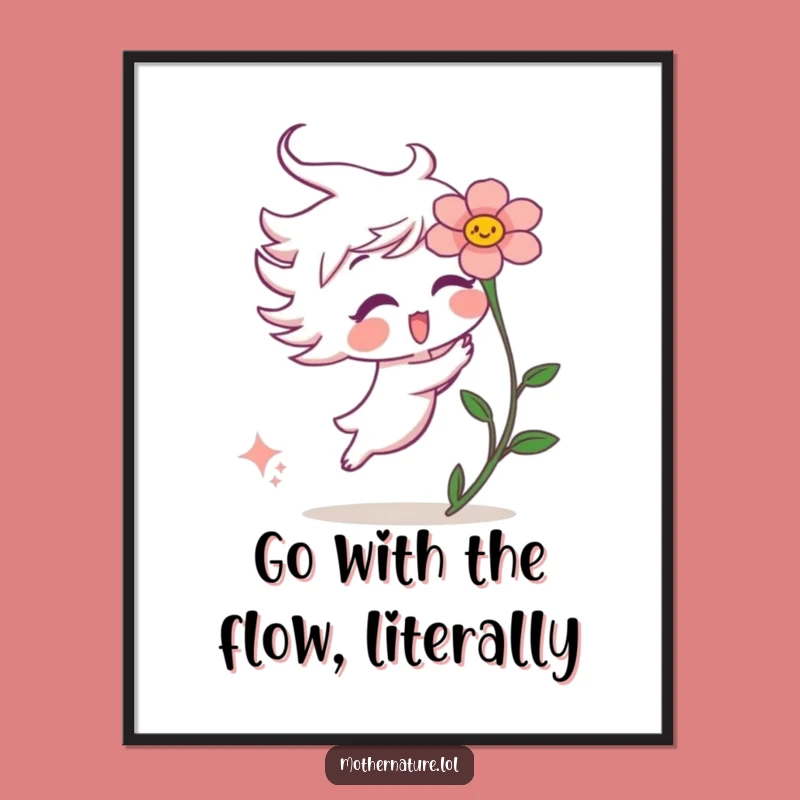 Funny Free Printable Wall Art: Playful Wind & Flower Art, Downloadable Decor