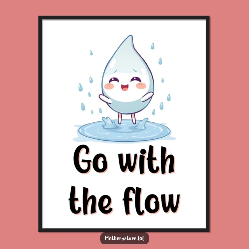 Funny Free Printable Wall Art: Raindrop Splash for Playful Downloadable Decor