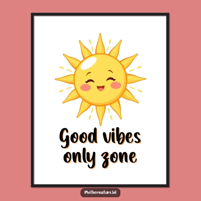 Free Printable Wall Art: Winking Sun's Golden Light, Funny Downloadable Decor for Cheerful Space