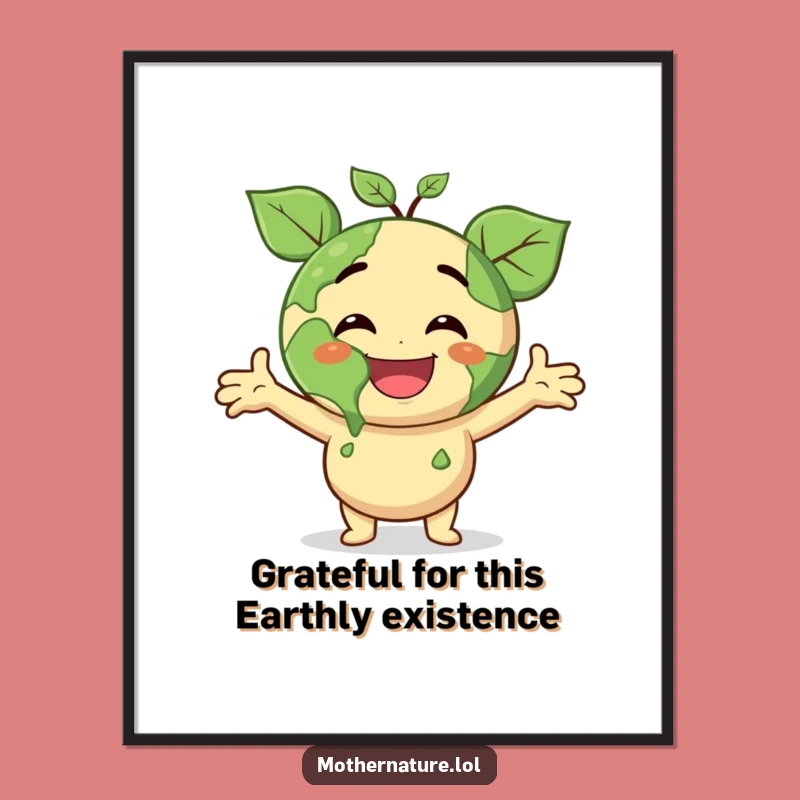 Funny Free Printable Wall Art: Earthy Joy Surprise Downloadable Home Decor