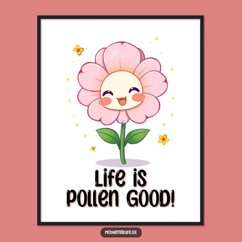 Free Printable Wall Art: Cheerful Flower Sparkles Room Decor Downloadable Art