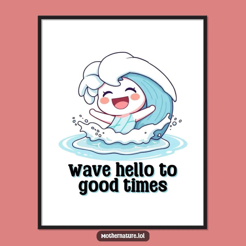 Free Printable Wall Art: Laughing Wave Splash - Playful Downloadable Decor Gift!