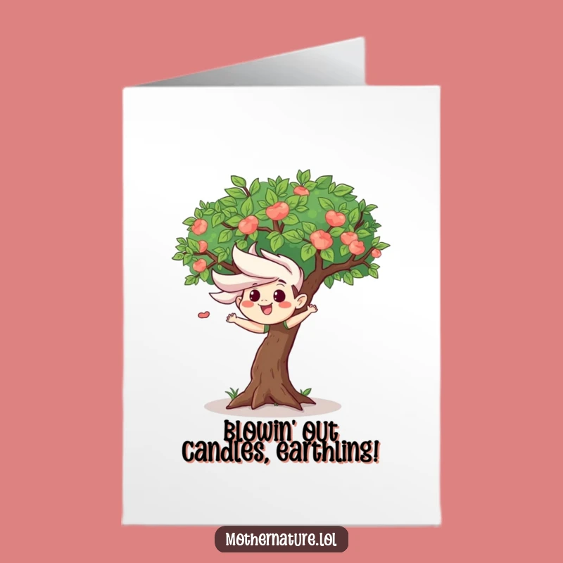 Free Printable Birthday Card: Wind Gust & Happy Tree - Funny Downloadable Gift