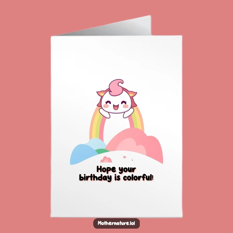 Free Printable Birthday Card: Playful Rainbow Arches, Funny Downloadable Gift for Joyful Birthdays