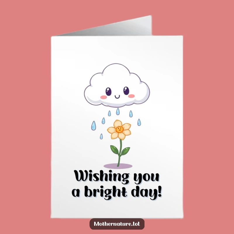 Free Printable Birthday Card: Surprised Cloud Rains Joy Funny Downloadable Gift