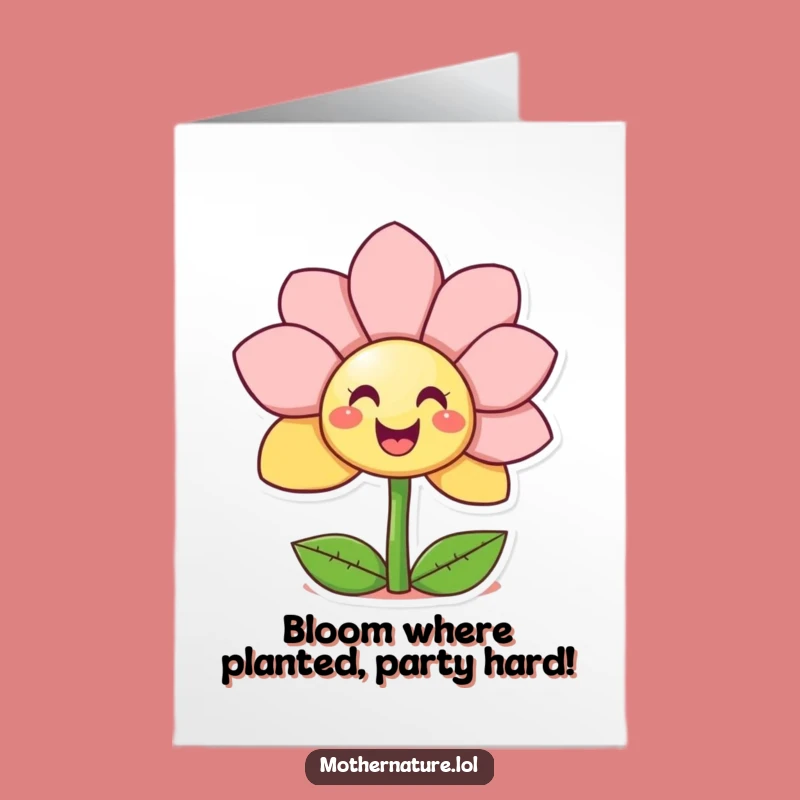 Free Printable Birthday Flower Card: Giggling Surprise, DIY Downloadable Joyful Greeting