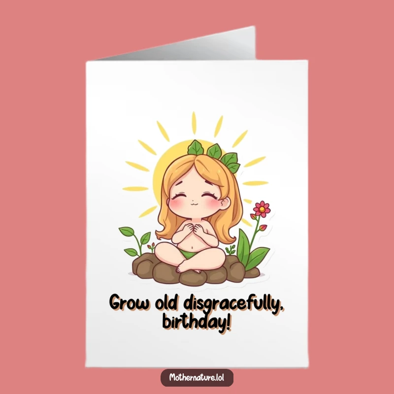 Free Printable Content Mother Nature Birthday Card - Relaxing Downloadable Wishes!