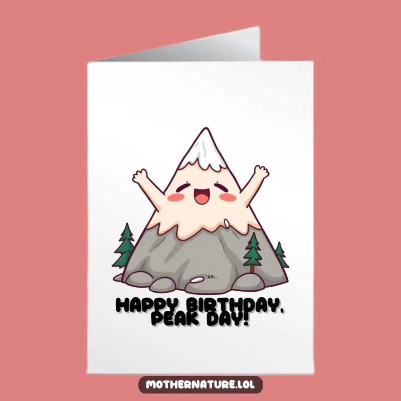 Free Printable Birthday Card: Mountain Yawn, Funny Downloadable Relaxed Wishes