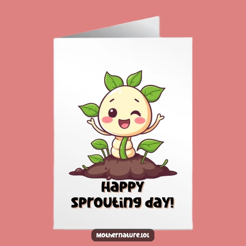 Free Printable Birthday Card: Cheerful Sprout for a Growing Downloadable Gift