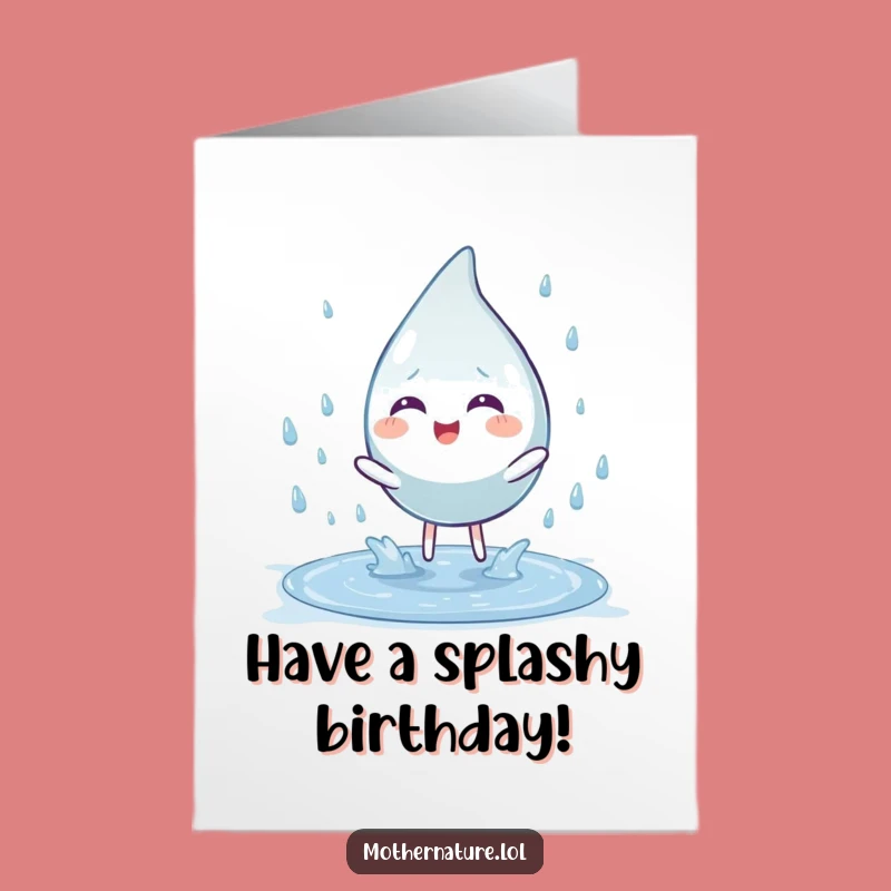 Free Printable Birthday Card: Playful Raindrop for a Splashy Downloadable Gift