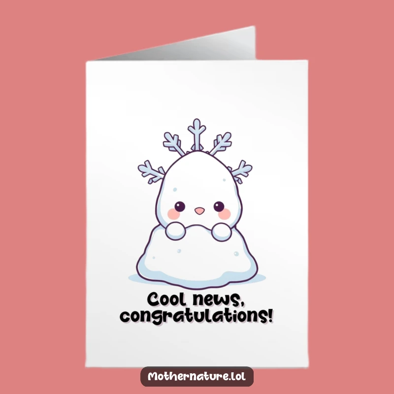 Free Printable Congrats Card: Cute Snowdrift & Star, Downloadable Winter Greeting