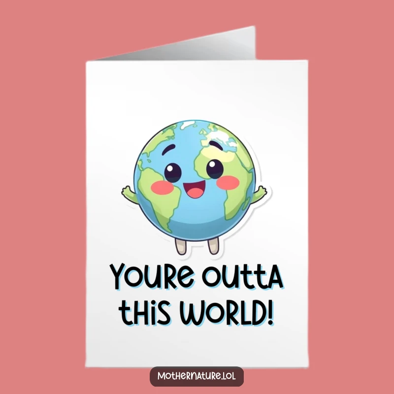 Free Printable Congrats Card: Hilarious Earth Globe Character, Downloadable Achievement Greeting
