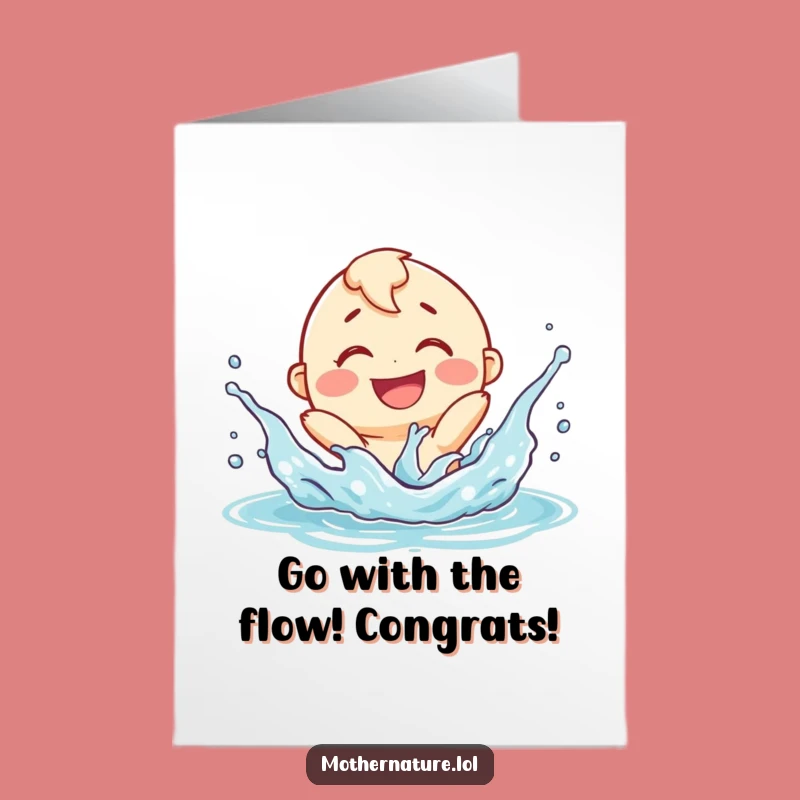 Free Printable Congrats Card: Splashing River Celebration, Downloadable Success