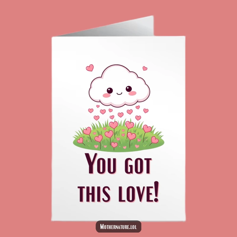 Free Printable Congrats Card: Cloud Rains Hearts, Downloadable Sweet & Funny Celebration Gift