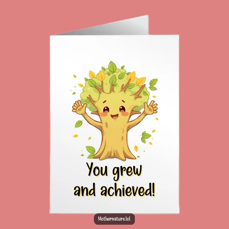 Free Printable Congrats Tree Card: Waving Success, DIY Celebratory Download