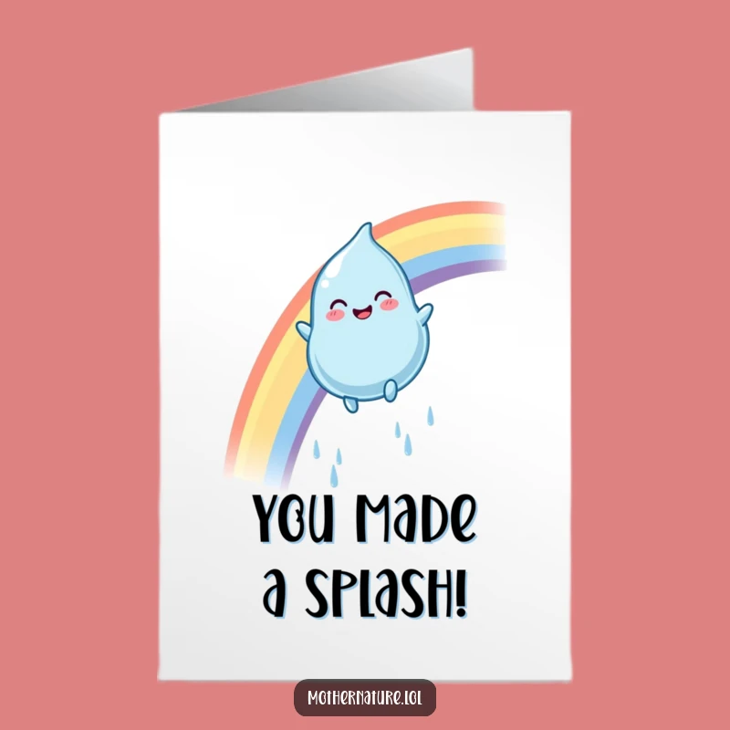 Free Printable Congrats Card: Rainbow Slide, Funny Downloadable Greeting for Cheerful Wins