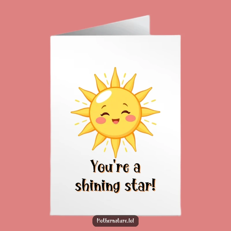 Free Printable Congrats Card: Sun's Golden Glow, Funny Downloadable Greeting for Achievement