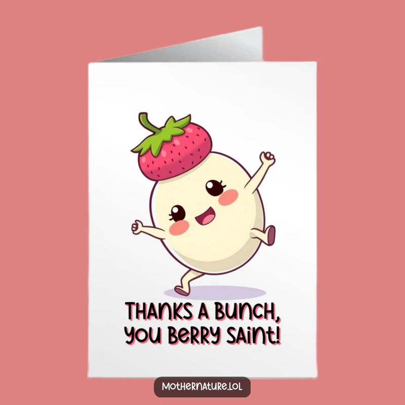 Free Printable Thank You Card: Funny Berry Cartwheel - Express Gratitude with Humor!