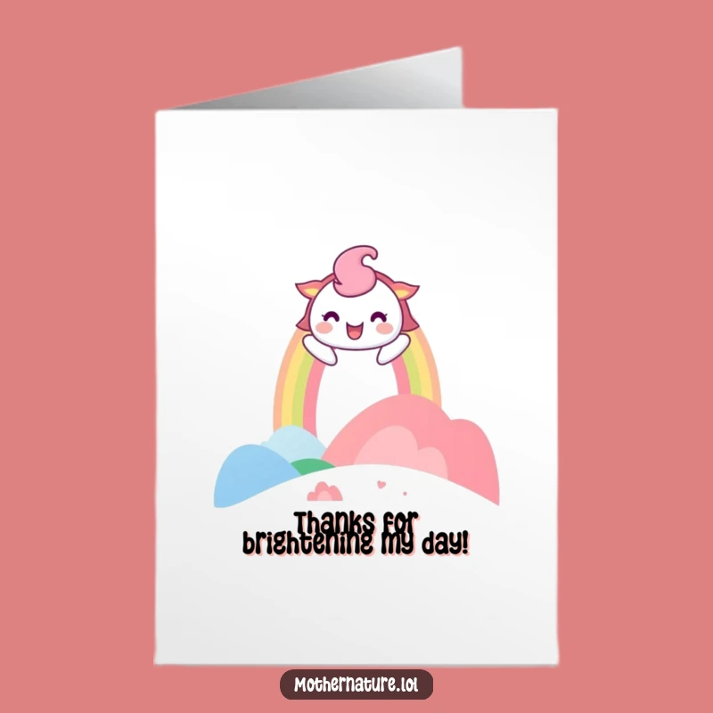 Free Printable Thank You Card: Rainbow Arches Over Laughing Land, Funny Downloadable Art