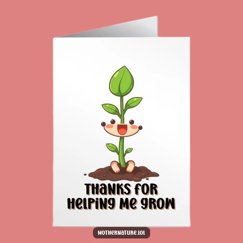 Free Printable Thank You Card Seedling Character Funny Downloadable Gift for Nurturing